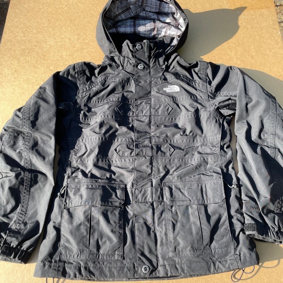 The North Face Jackets & Blazers - The North Face HyVent Jacket Womens Small Black Hiking Ski Detachable Hood Vents